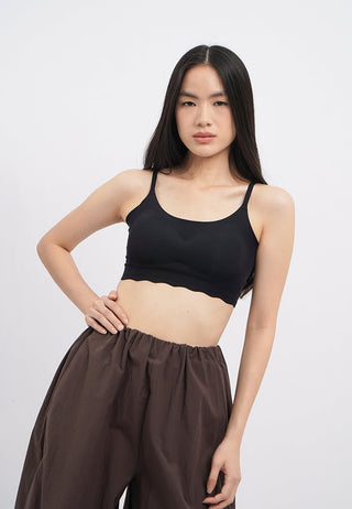 Bralette Top with Scallop Hem