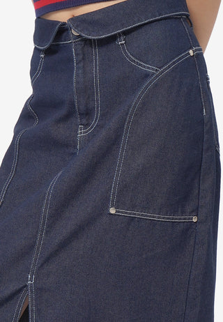 Reserved Waistband Denim Skirt