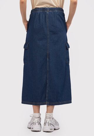 Cargo Midi Denim Skirt