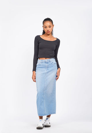 Regular Fit Midi Denim Skirt