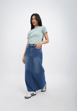 Regular Fit Maxi Denim Skirt