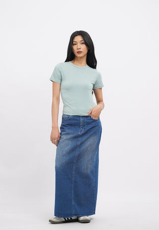 Regular Fit Maxi Denim Skirt