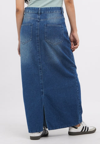Regular Fit Maxi Denim Skirt