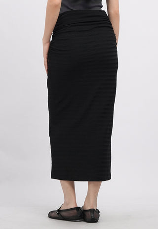 Gathered Details Fitted Midi Skirt