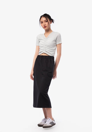 Rubberwaist Midi Skirt