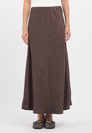 Polkadot Satin A-Line Skirt
