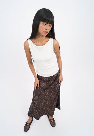 Polkadot Satin A-Line Skirt