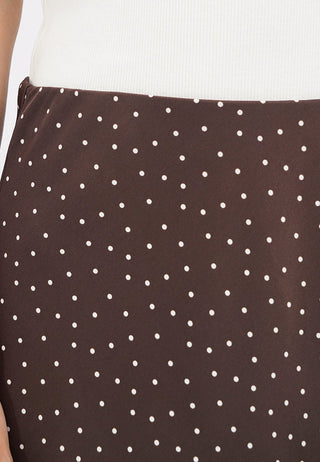 Polkadot Satin A-Line Skirt