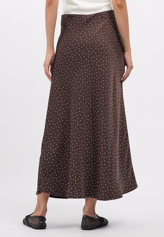 Polkadot Satin A-Line Skirt