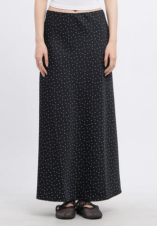 Polkadot A-Line Satin Skirt