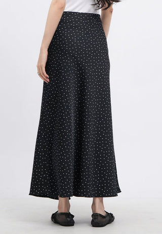 Polkadot A-Line Satin Skirt
