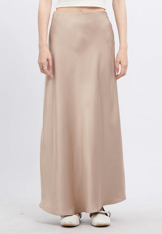 Satin A-Line Maxi Skirt