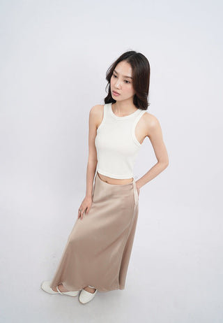 Satin A-Line Maxi Skirt
