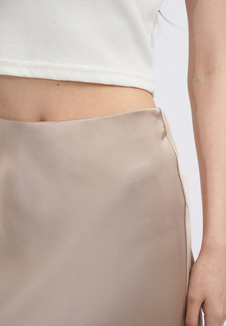 Satin A-Line Maxi Skirt