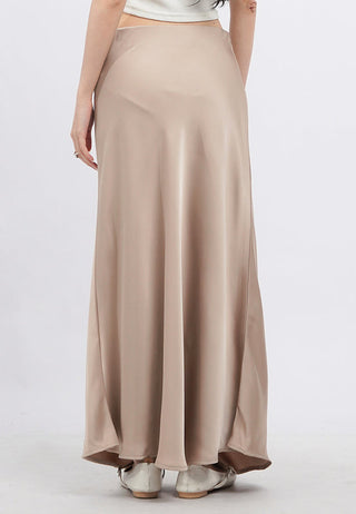 Satin A-Line Maxi Skirt
