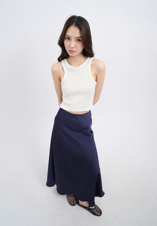 Satin A-Line Maxi Skirt