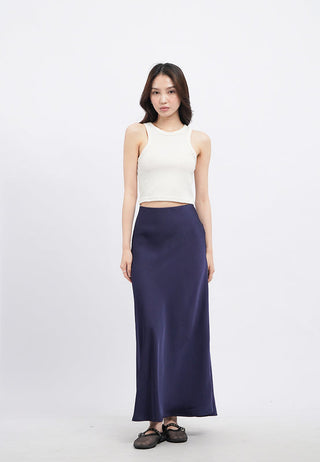 Satin A-Line Maxi Skirt