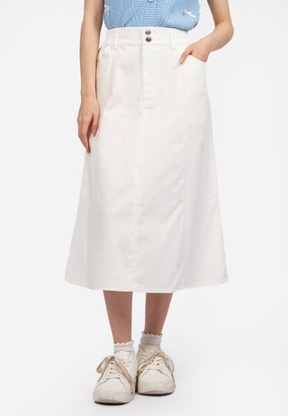 Gathered Waist Midi Skirt