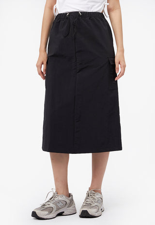 Side Pocket Parachute Midi Skirt