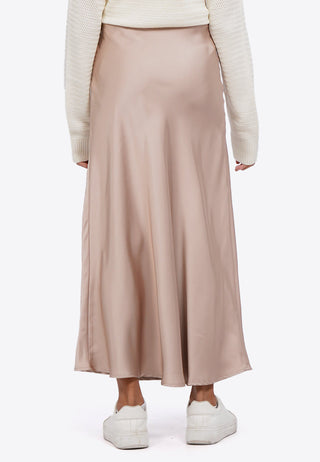 A-Line Satin Long Skirt