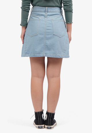Mini Denim Skirt with Cut Out Hem