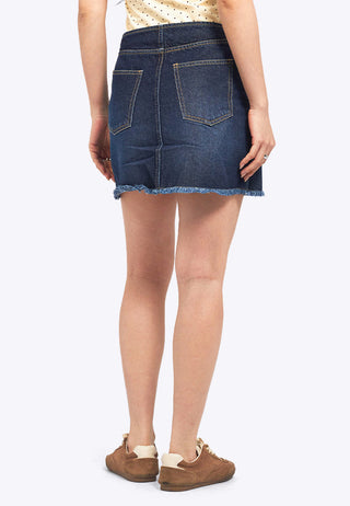 Zipped Up Denim Mini Skirt