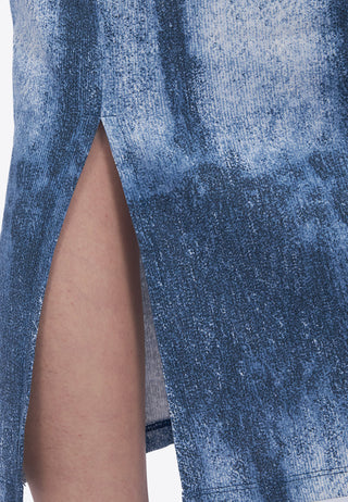 Printed Rib Midi Skirt