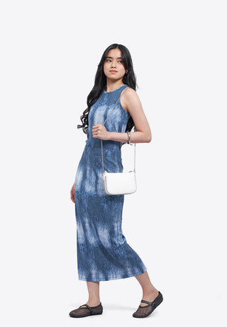 Printed Rib Midi Skirt