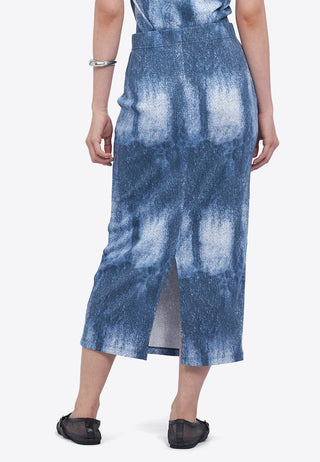 Printed Rib Midi Skirt