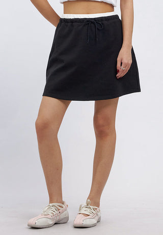 Drawstring Knit Sweatskirt