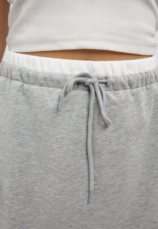 Drawstring Knit Sweatskirt