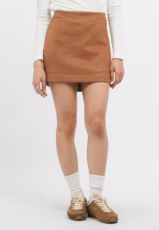 Fitted Mini Suede Skirt