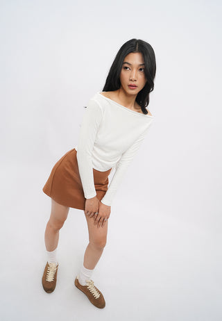 Fitted Mini Suede Skirt