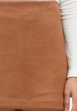 Fitted Mini Suede Skirt