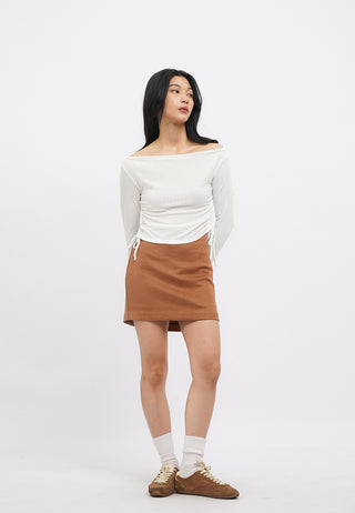 Fitted Mini Suede Skirt