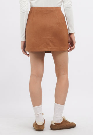 Fitted Mini Suede Skirt