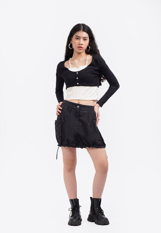 Balloon Mini Skirt with Side Pocket