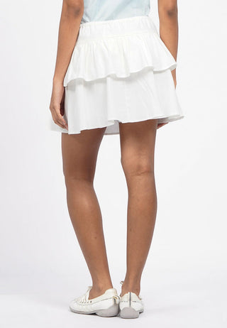 Tiered Mini Skirt with Elastic Waist