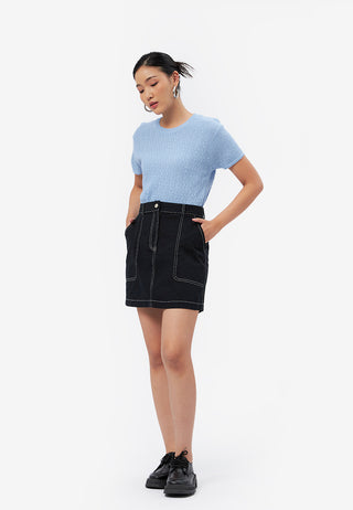 Twill Mini Skirt