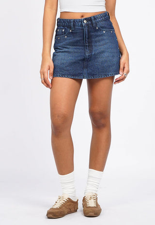 Mini Denim Skort with Stud Details