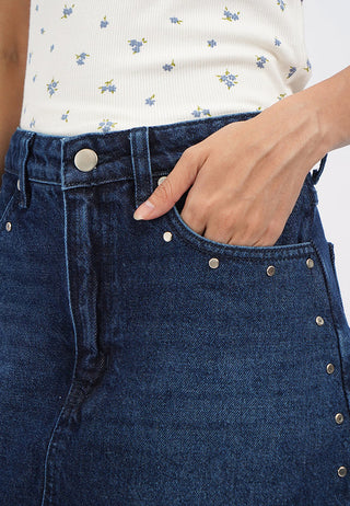 Mini Denim Skort with Studs