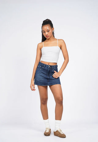 Mini Denim Skort with Stud Details