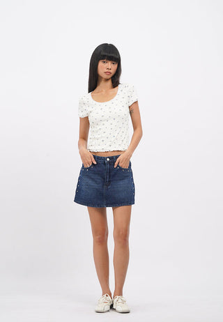 Mini Denim Skort with Studs