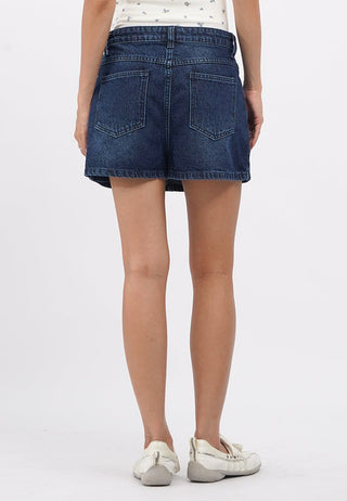 Mini Denim Skort with Studs