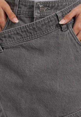 Overlapped Mini Denim Skort