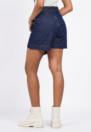 Front Wrap Denim Mini Skort