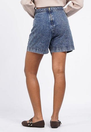 Front Wrap Denim Mini Skort