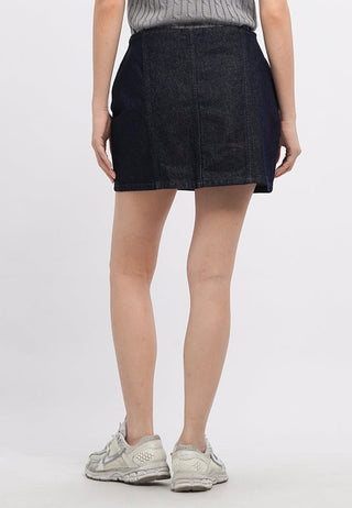 Mini Denim Skirt with Slit Details