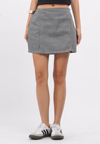 Mini Denim Skirt with Slit Details