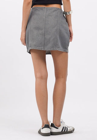 Mini Denim Skirt with Slit Details
